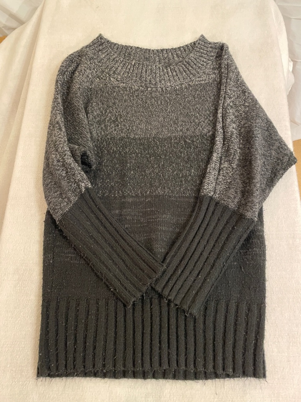 Guess Grey Ombre Ribbed Crewneck Sweater